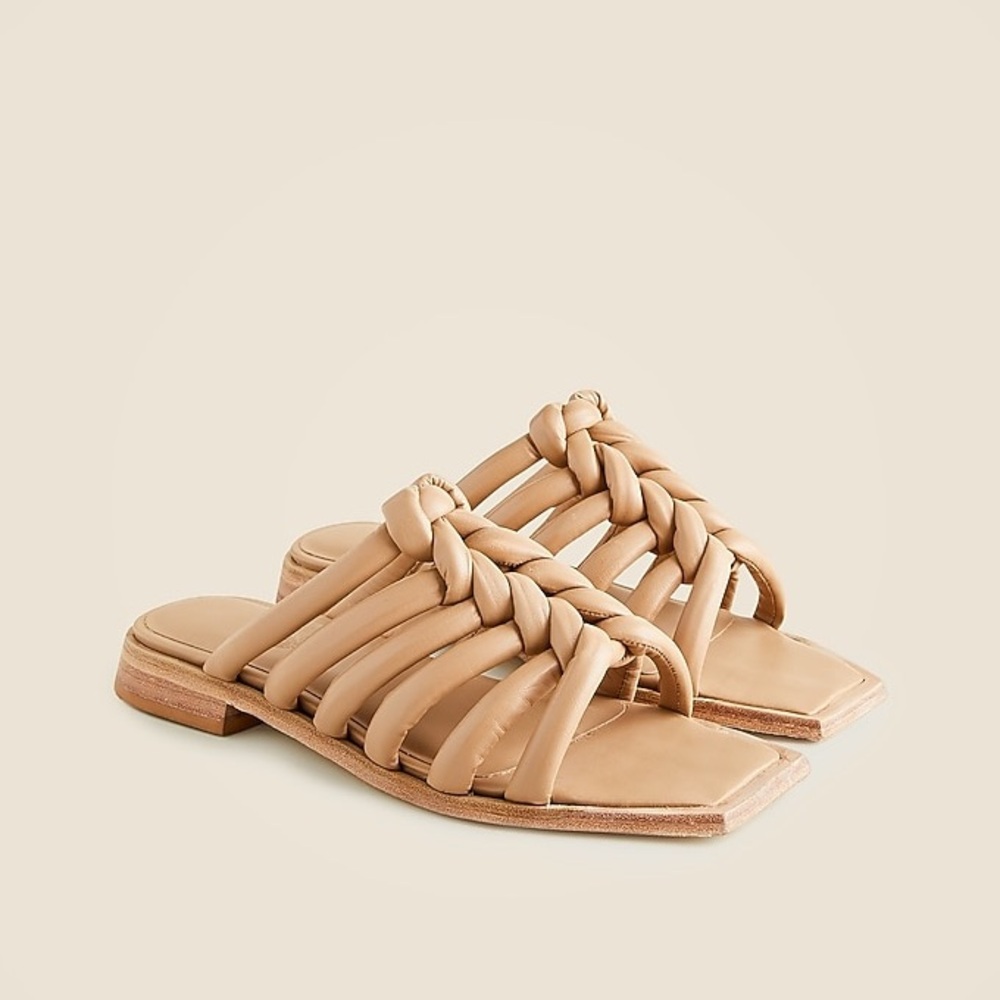 Wal & Pai Ivar Sandals Tubular Mule In Nude Nappa SZ 8.5/39 $298 NWOB